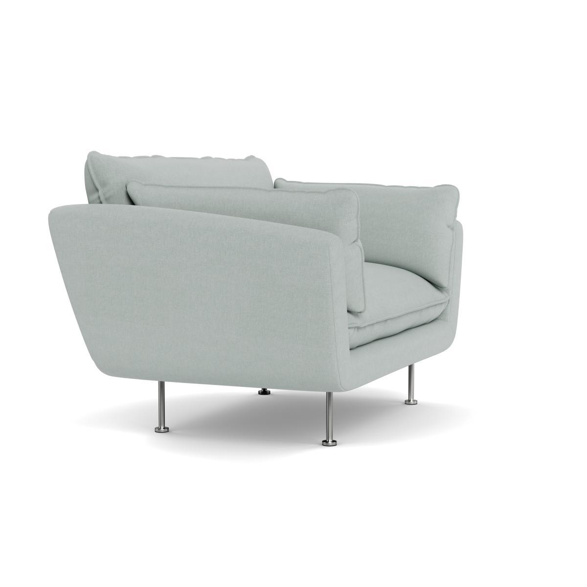 Heal's Allora Loveseat Brushed Cotton Oat Stainless Steel Feet - Heal's UK Furniture – image 2