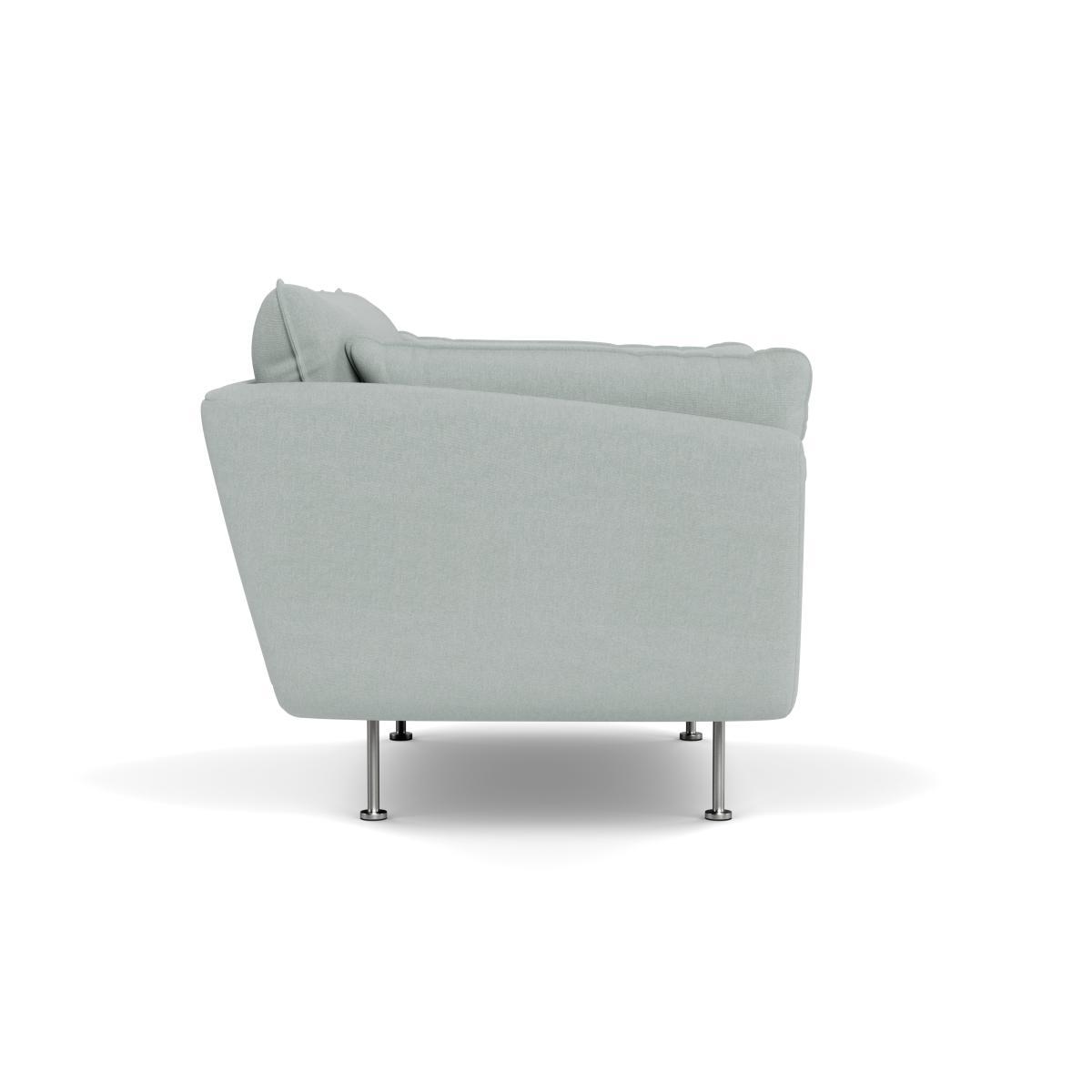 Heal's Allora Loveseat Brushed Cotton Oat Stainless Steel Feet - Heal's UK Furniture – image 3