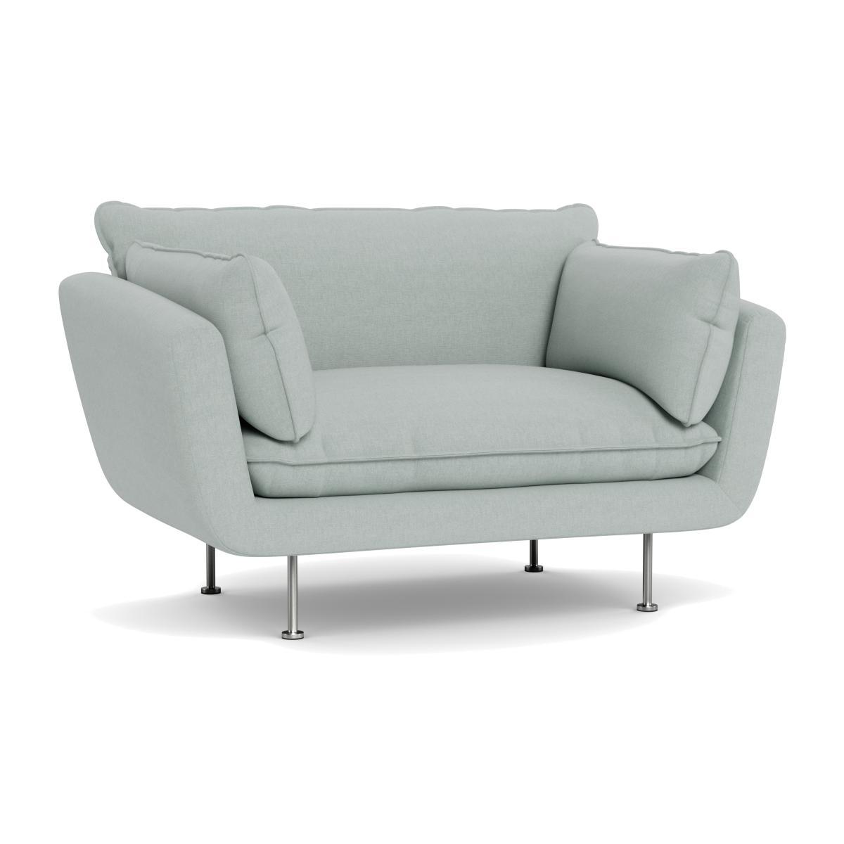 Heal's Allora Loveseat Brushed Cotton Oat Stainless Steel Feet - Heal's UK Furniture – image 1