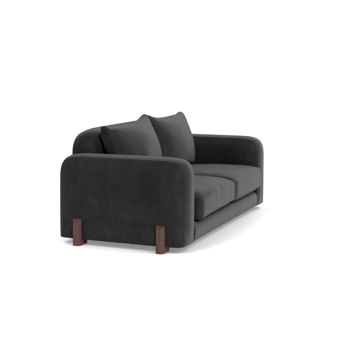Heal's Nuvola 3 Seater Sofa Smart Luxe Velvet Nickel Black Beech Feet - Heal's UK Furniture – image 2