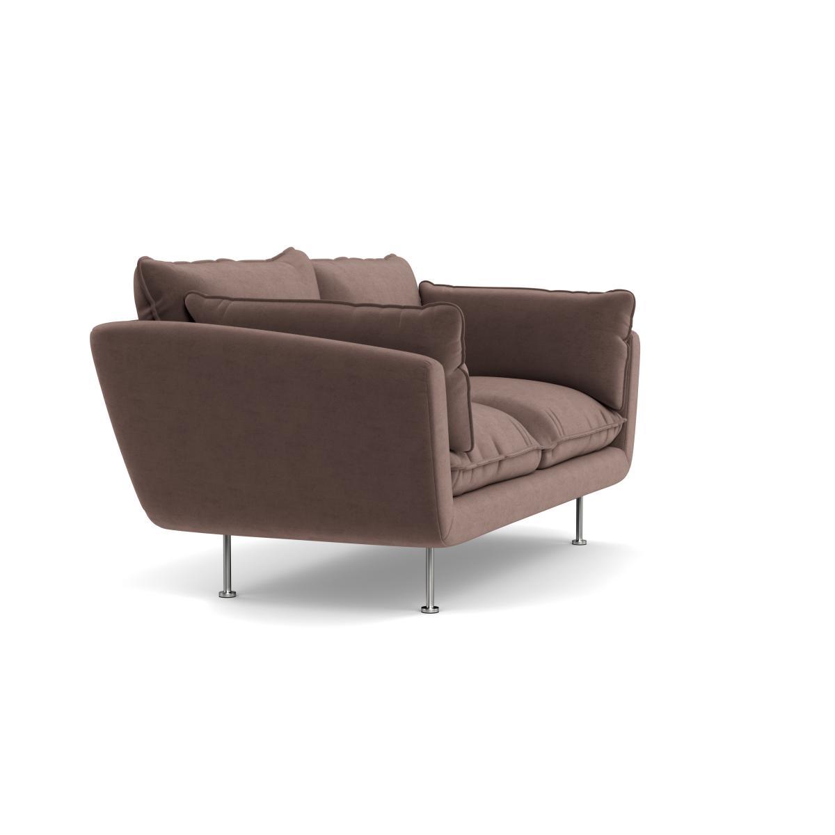 Heal's Allora 2 Seater Sofa Velvet Mink Stainless Steel Feet - Heal's UK Furniture – image 2