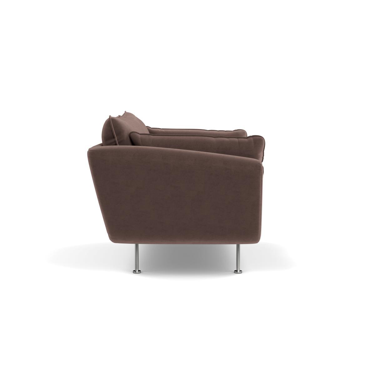 Heal's Allora 2 Seater Sofa Velvet Mink Stainless Steel Feet - Heal's UK Furniture – image 3