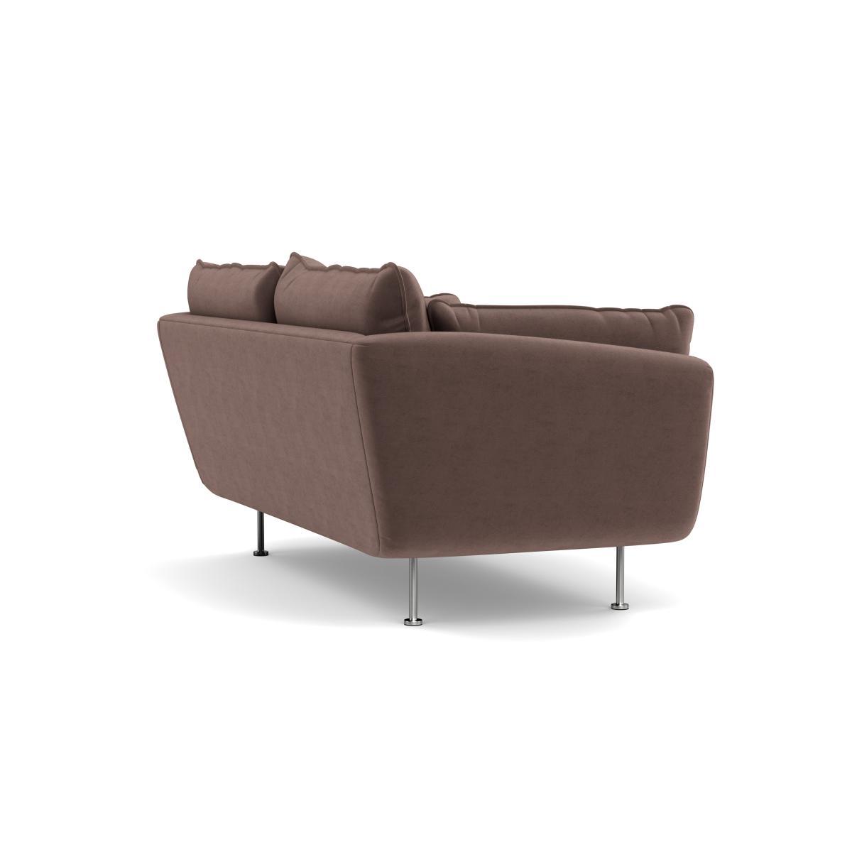 Heal's Allora 2 Seater Sofa Velvet Mink Stainless Steel Feet - Heal's UK Furniture – image 4