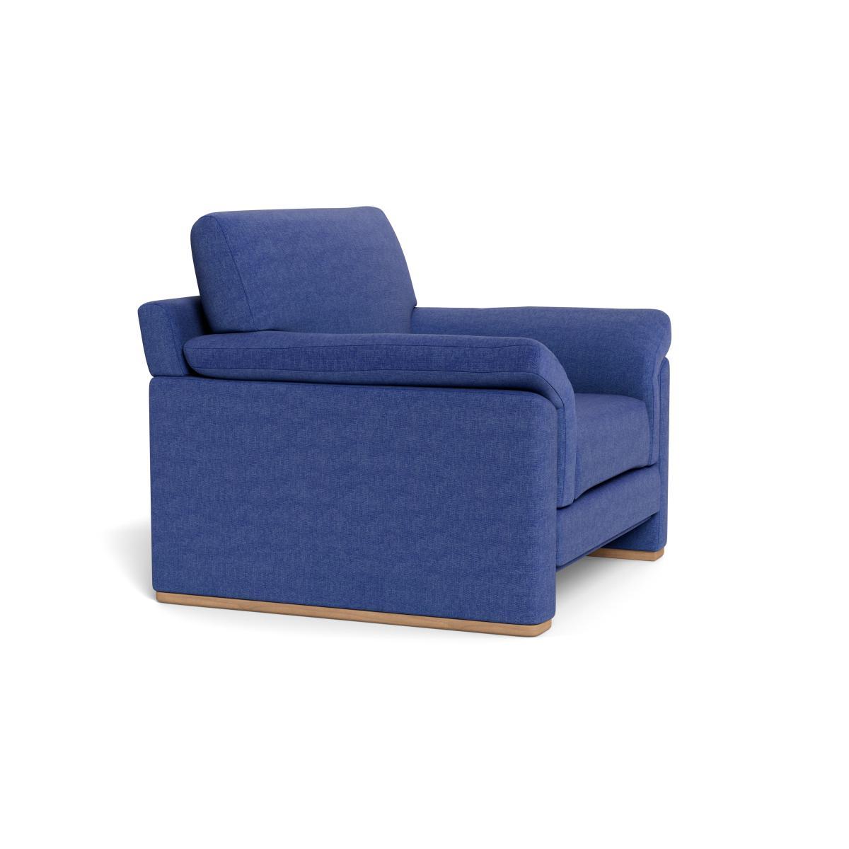 Heal's Paris II Armchair Brushed Cotton Cobalt Walnut Feet - Heal's UK Furniture – image 2
