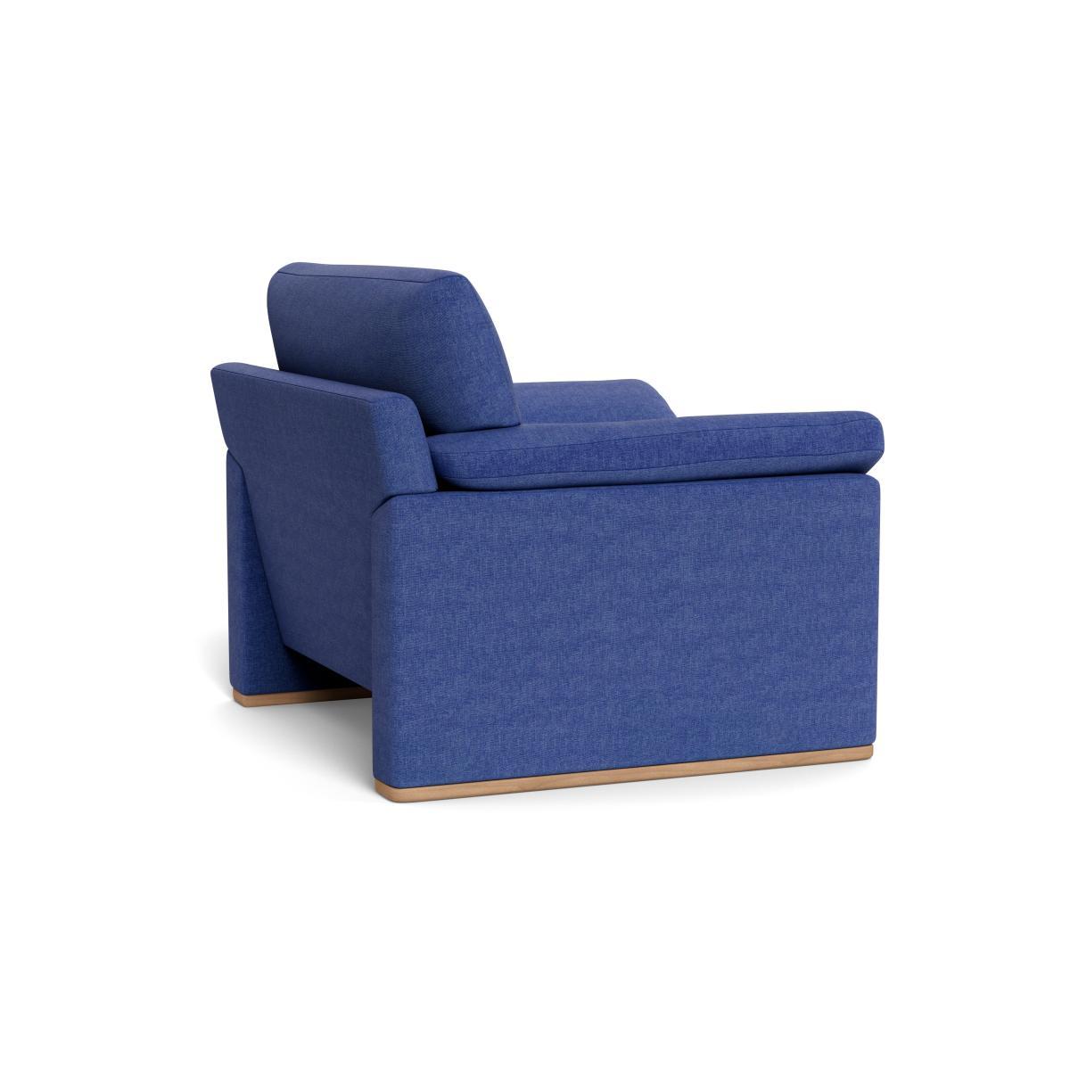 Heal's Paris II Armchair Brushed Cotton Cobalt Walnut Feet - Heal's UK Furniture – image 4