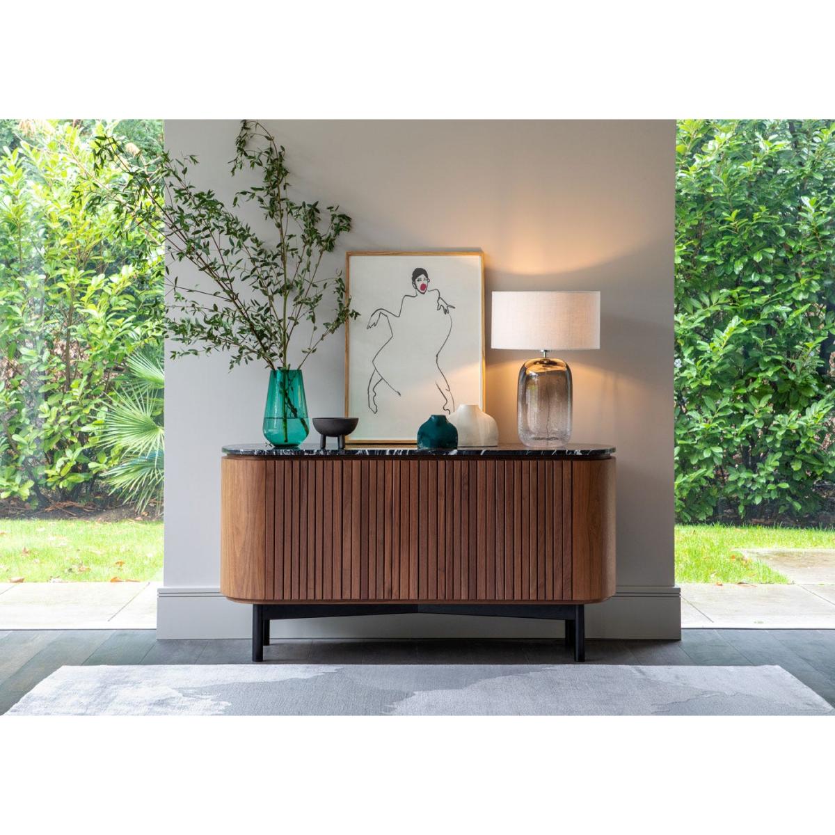 Heal's Remi Large Sideboard Walnut and Black Marble - Heal's UK Furniture – image 3