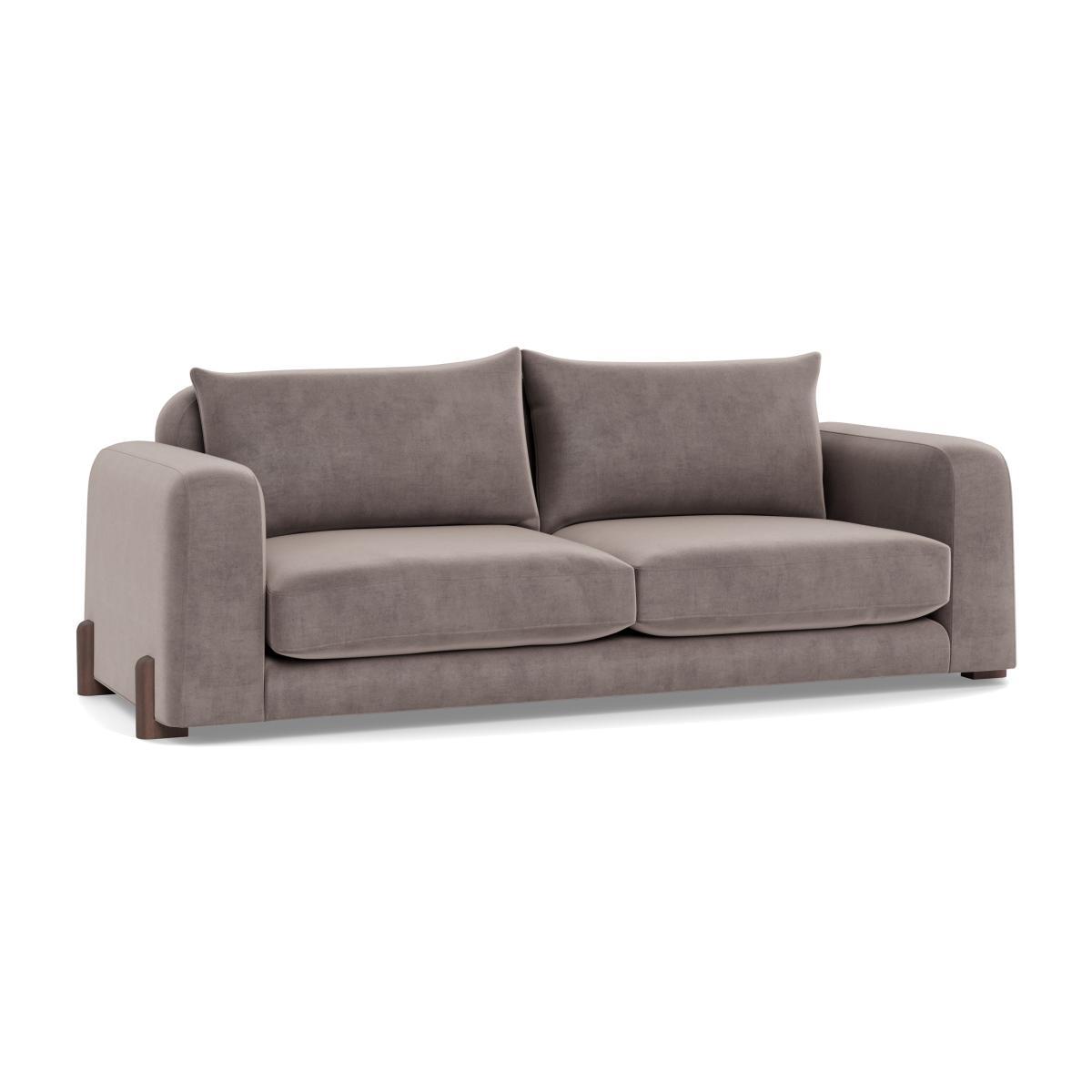 Heal's Nuvola 4 Seater Sofa Smart Luxe Velvet Mushroom Black Beech Feet - Heal's UK Furniture – image 1