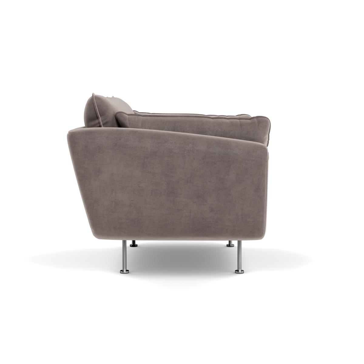 Heal's Allora Loveseat Smart Luxe Velvet Mushroom Brass Feet - Heal's UK Furniture – image 3