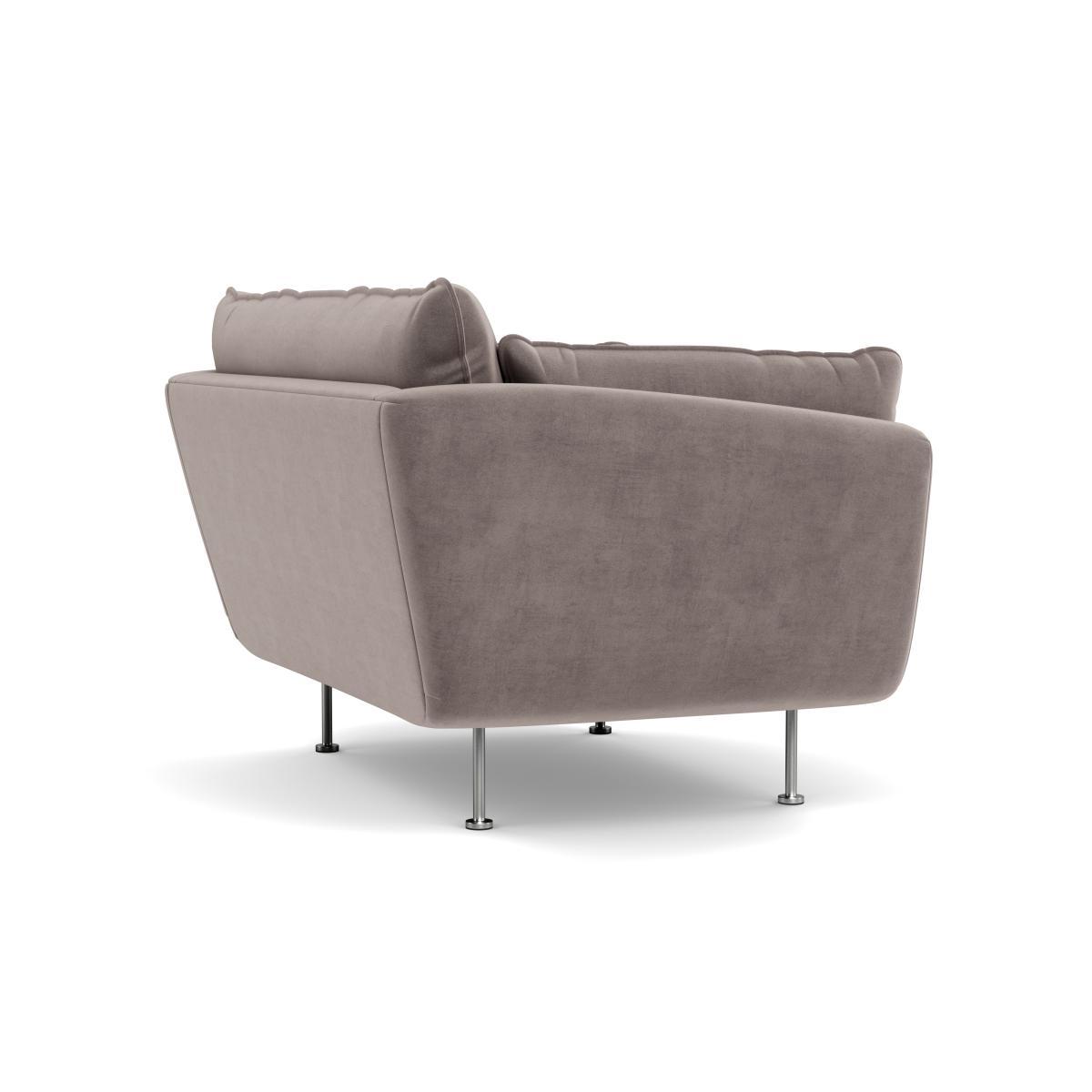 Heal's Allora Loveseat Smart Luxe Velvet Mushroom Brass Feet - Heal's UK Furniture – image 4
