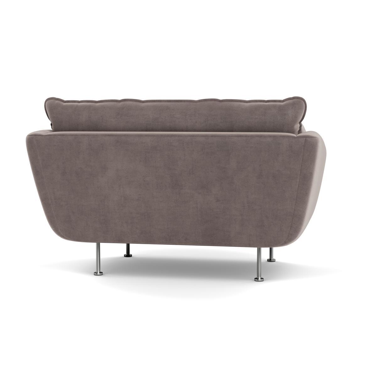 Heal's Allora Loveseat Smart Luxe Velvet Mushroom Brass Feet - Heal's UK Furniture – image 5