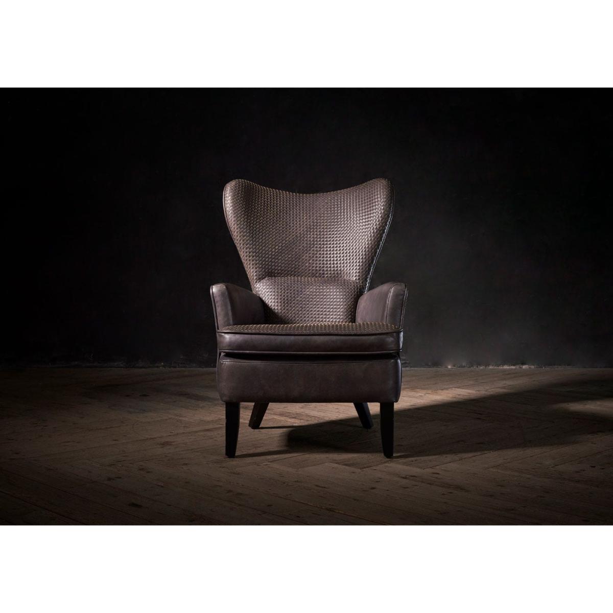 Timothy Oulton Mentor Lounge Chair Destroyed Raw Leather Weathered Oak Legs - Heal's UK Furniture – image 3