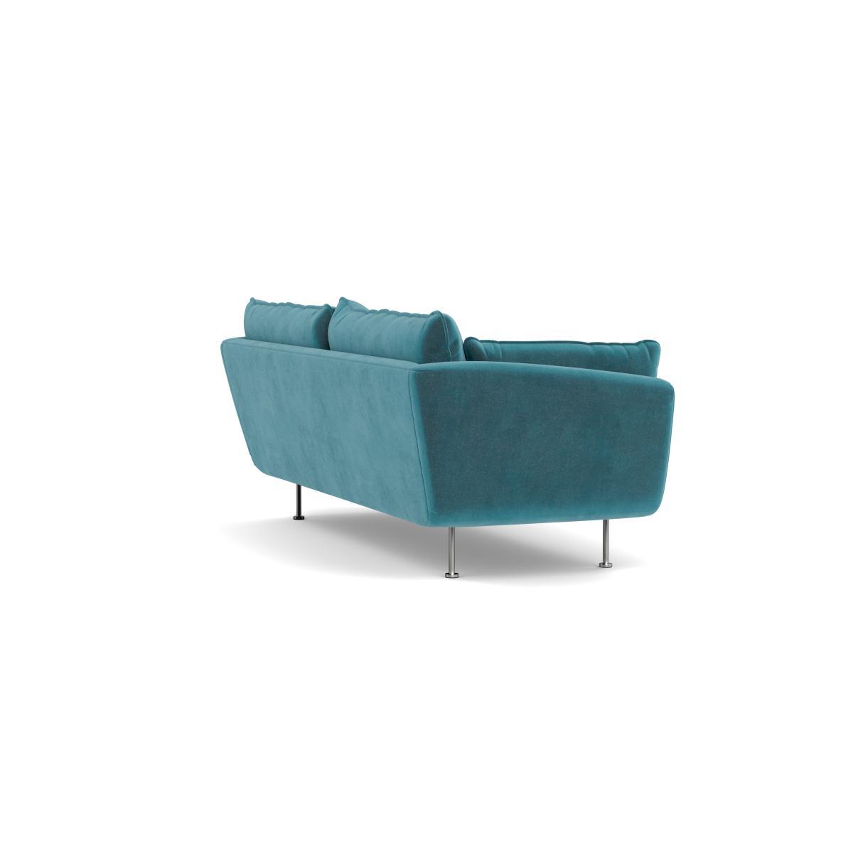 Heal's Allora 3 Seater Sofa Smart Luxe Velvet Airforce Blue Stainless Steel Feet - Heal's UK Furniture – image 4