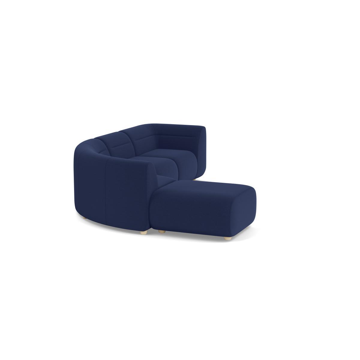 Heal's Lilli Left Hand Facing Curved Corner Sofa Melton Wool New Navy Natural Ash Feet - Heal's UK Furniture – image 2