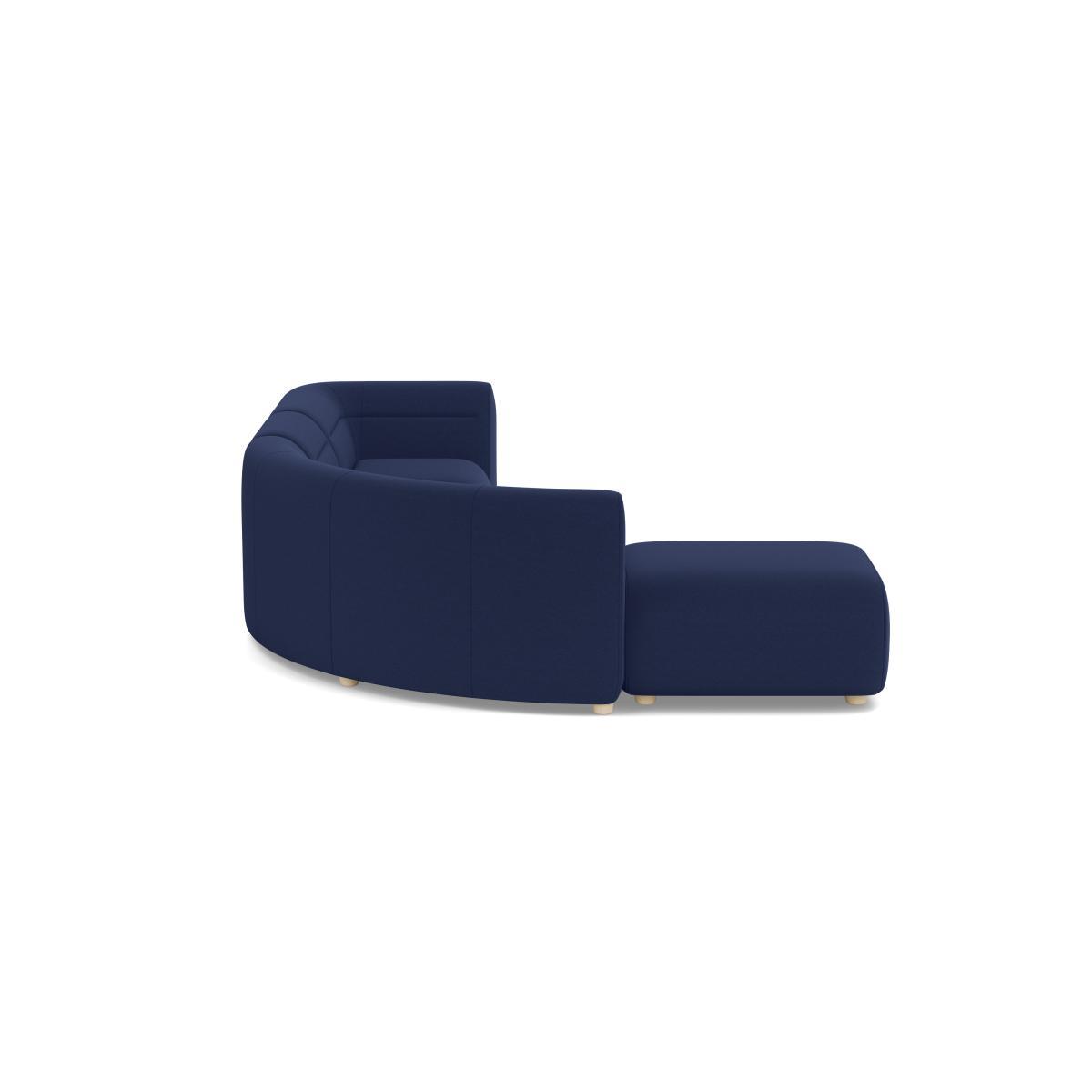 Heal's Lilli Left Hand Facing Curved Corner Sofa Melton Wool New Navy Natural Ash Feet - Heal's UK Furniture – image 3