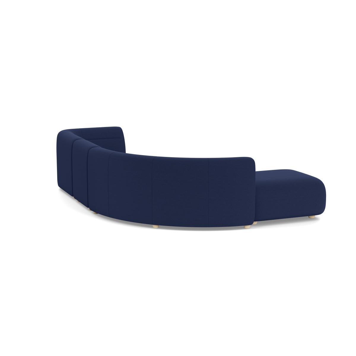 Heal's Lilli Left Hand Facing Curved Corner Sofa Melton Wool New Navy Natural Ash Feet - Heal's UK Furniture – image 4