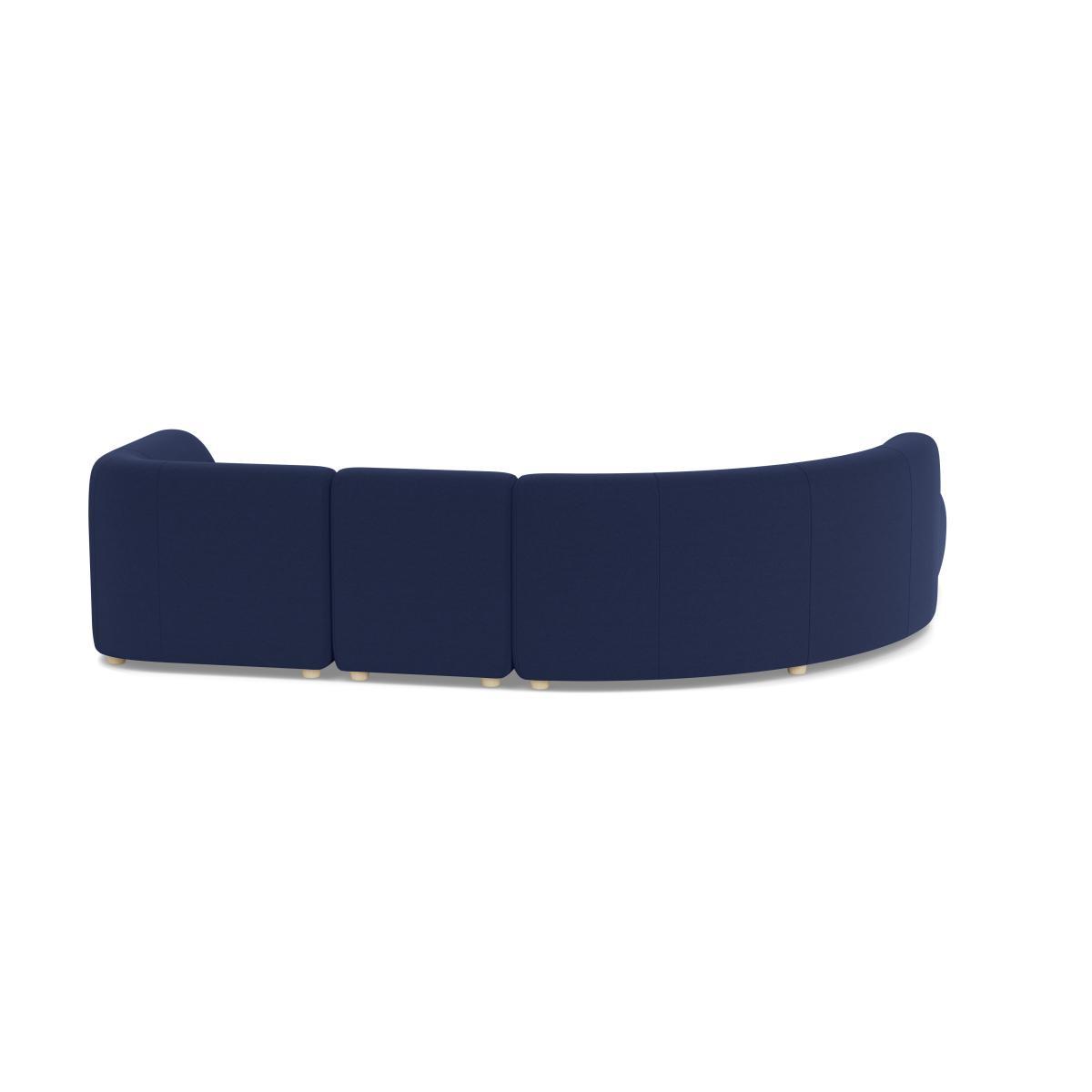 Heal's Lilli Left Hand Facing Curved Corner Sofa Melton Wool New Navy Natural Ash Feet - Heal's UK Furniture – image 5