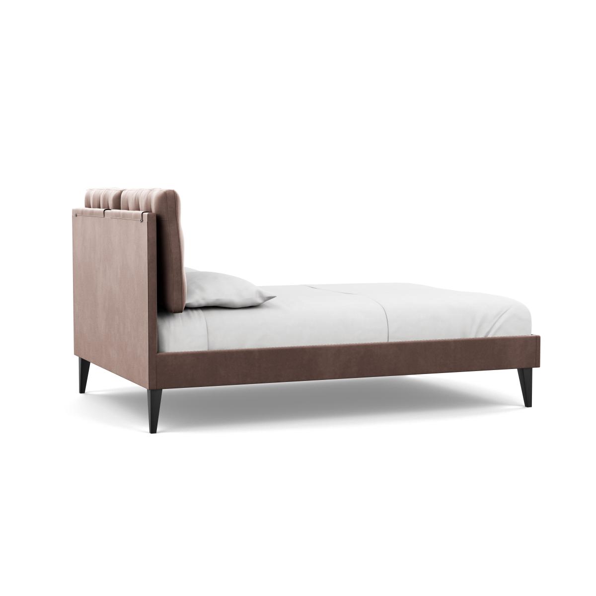 Heal's Mistral Double Bed Velvet Mink Black Feet - Heal's UK Bedroom Furniture – image 5