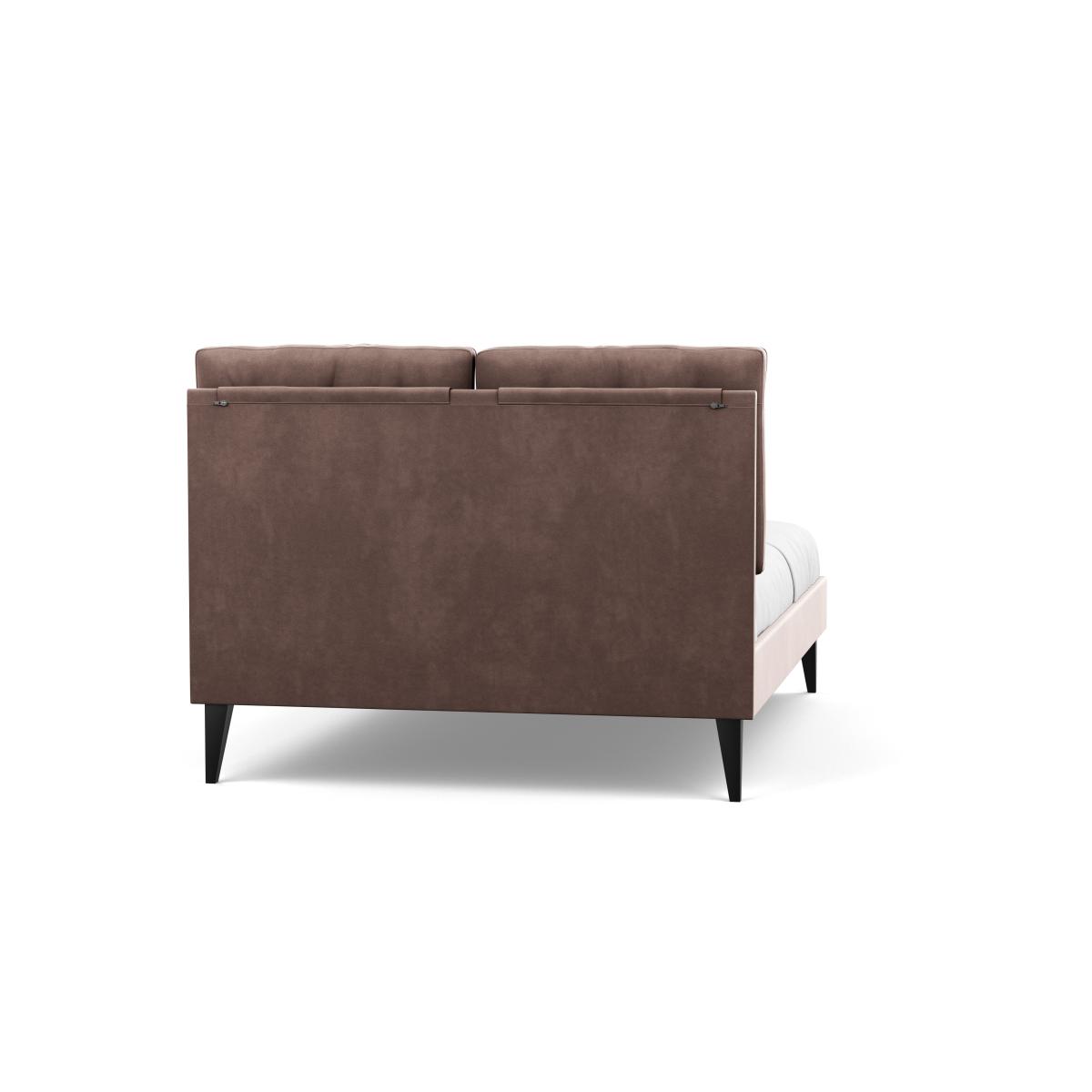 Heal's Mistral Double Bed Velvet Mink Black Feet - Heal's UK Bedroom Furniture – image 6