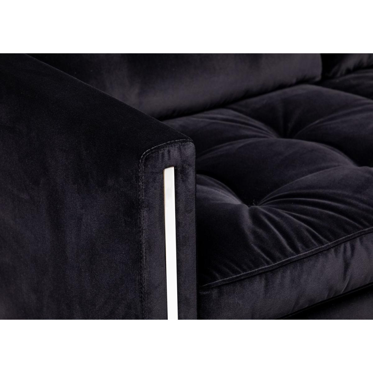 Ligne Roset Andy Large Sofa Varese Velvet Raven Chrome Legs - Heal's UK Furniture – image 2