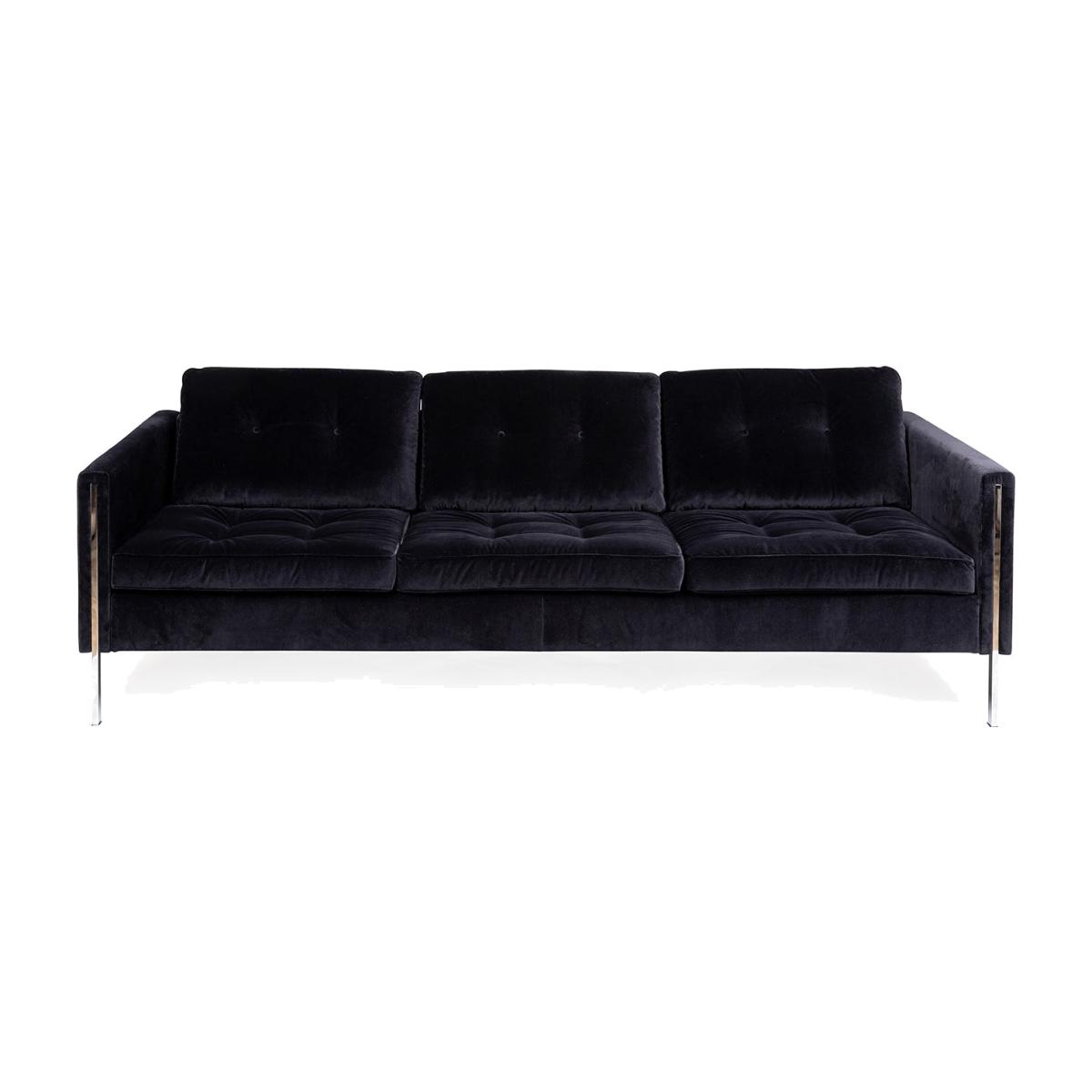 Ligne Roset Andy Large Sofa Varese Velvet Raven Chrome Legs - Heal's UK Furniture – image 1