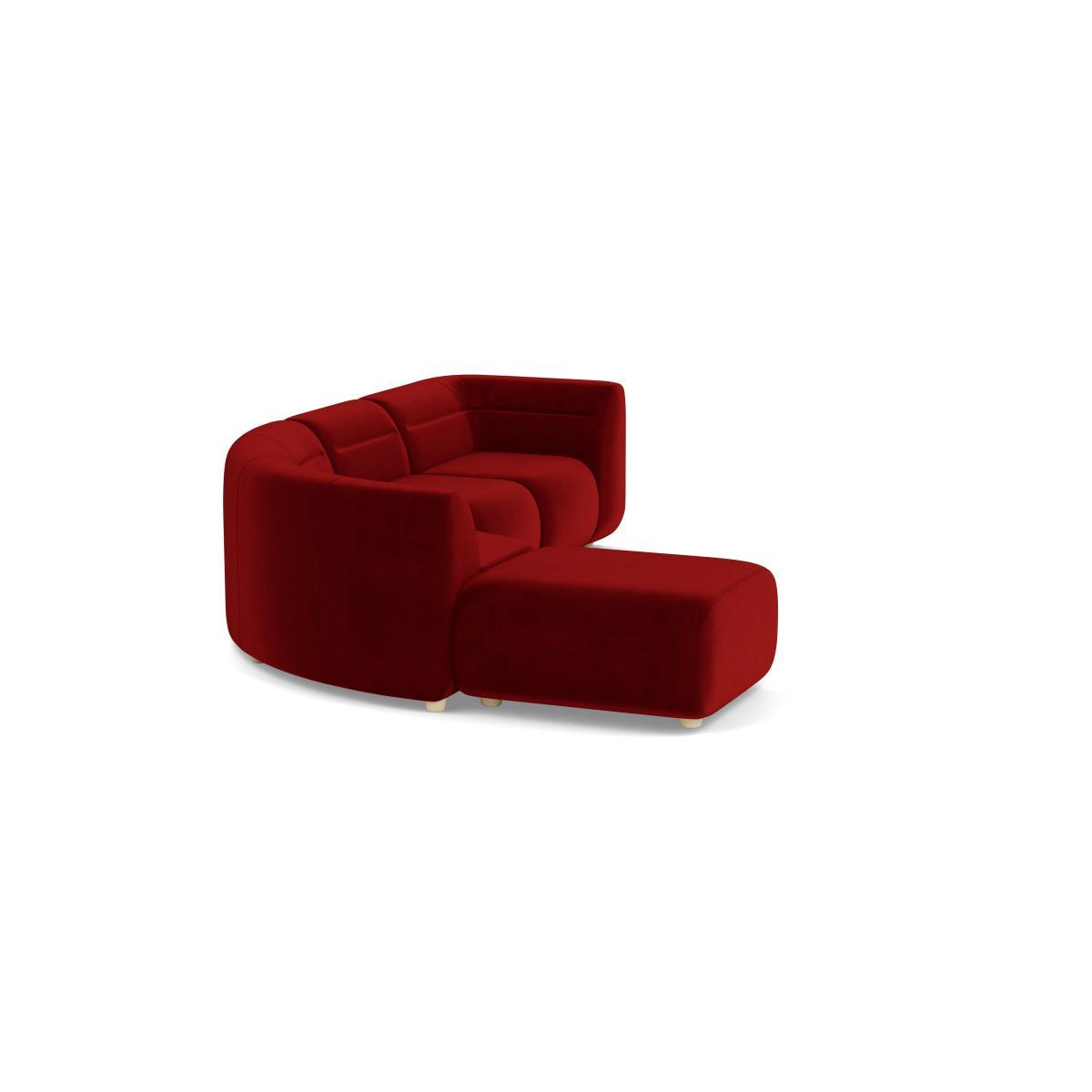 Heal's Lilli Left Hand Facing Curved Corner Sofa Smart Luxe Velvet Mulberry Natural Ash Feet - Heal's UK Furniture – image 2