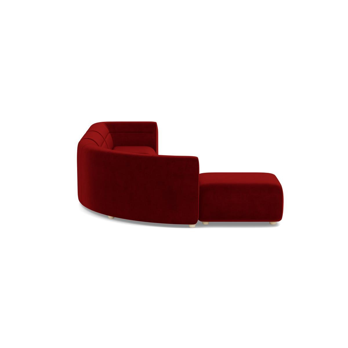 Heal's Lilli Left Hand Facing Curved Corner Sofa Smart Luxe Velvet Mulberry Natural Ash Feet - Heal's UK Furniture – image 3