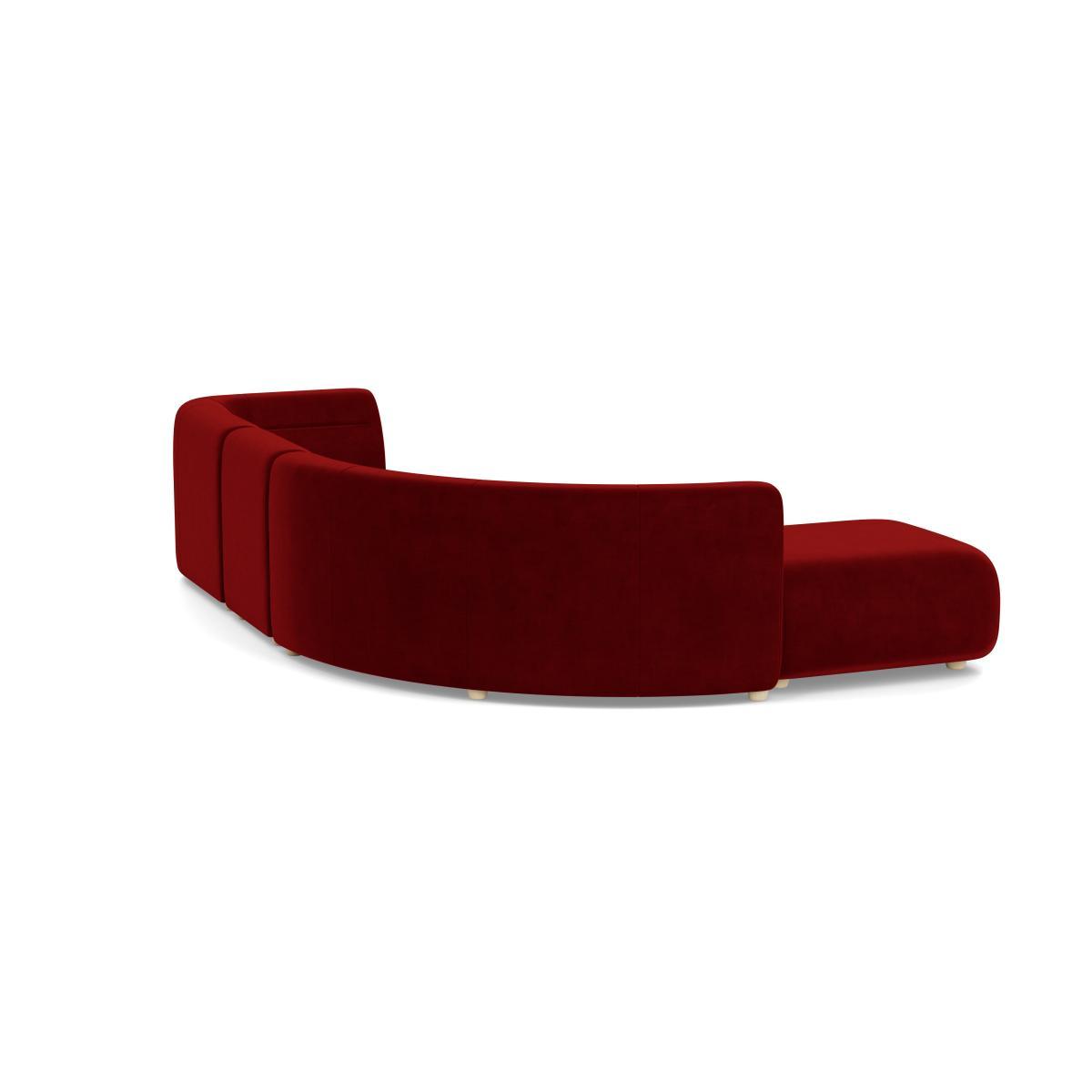 Heal's Lilli Left Hand Facing Curved Corner Sofa Smart Luxe Velvet Mulberry Natural Ash Feet - Heal's UK Furniture – image 4