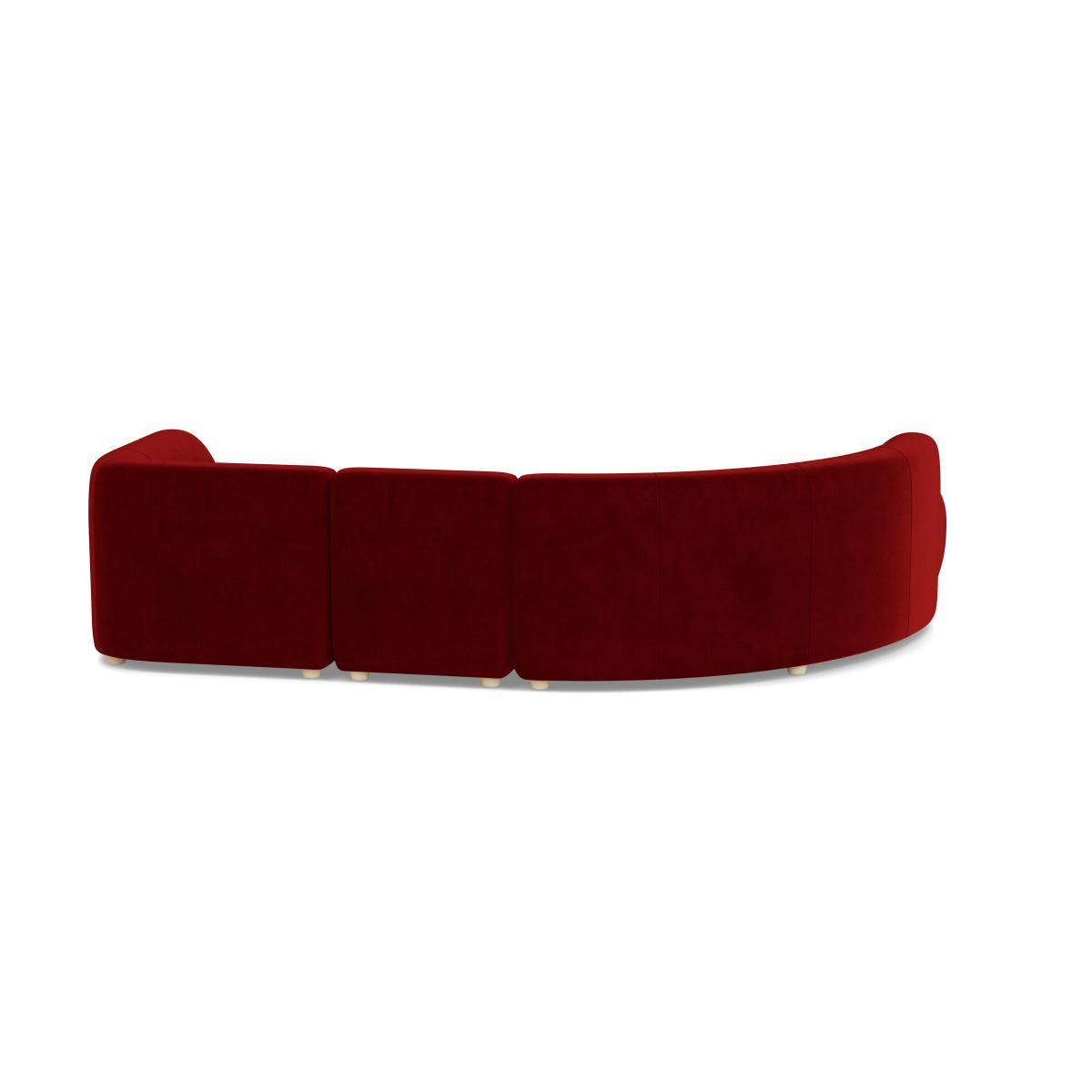 Heal's Lilli Left Hand Facing Curved Corner Sofa Smart Luxe Velvet Mulberry Natural Ash Feet - Heal's UK Furniture – image 5