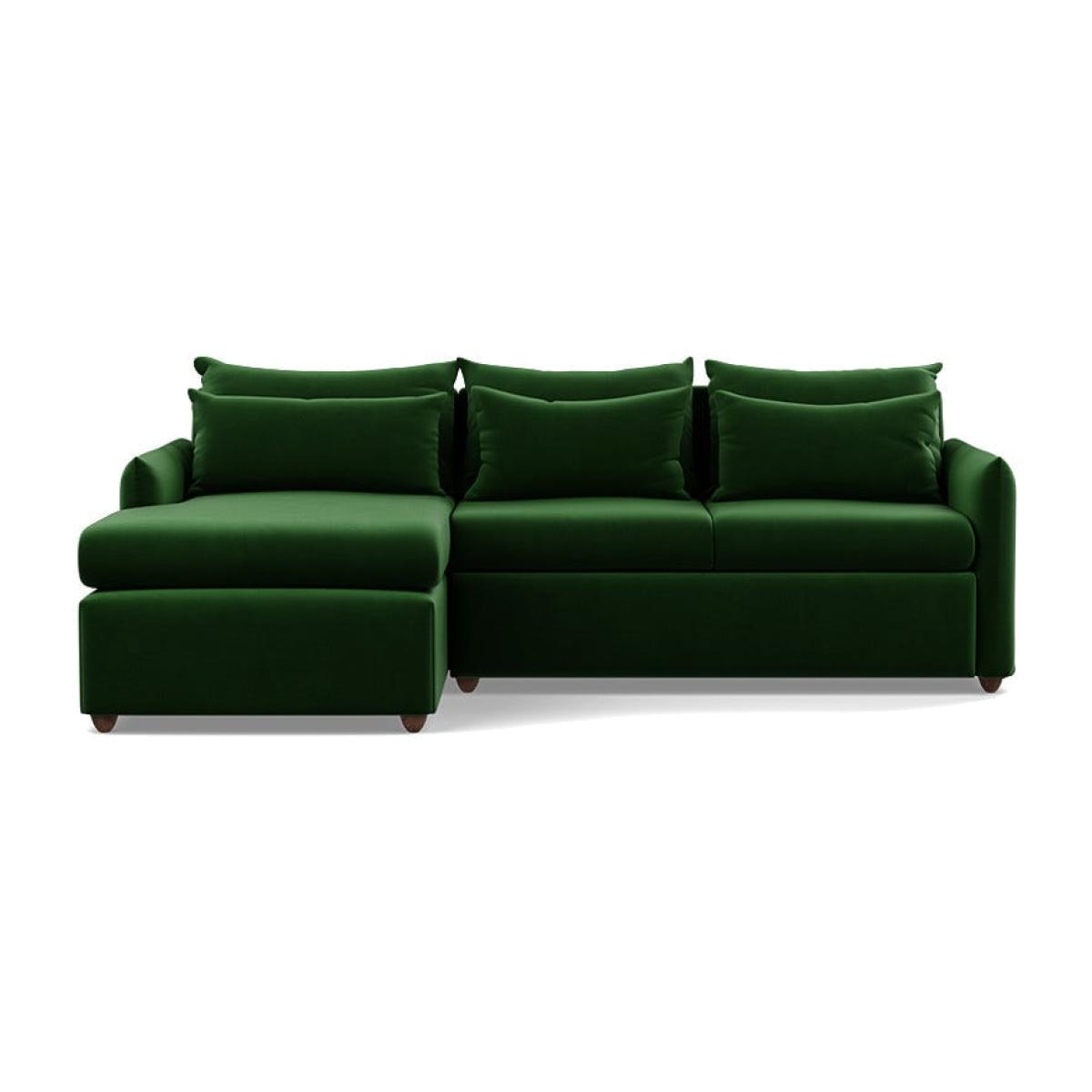 Heal's Pillow Medium LHF Corner Chaise Sofa Smart Velvet Forest Chestnut Stain Feet - Heal's UK Furniture – image 1
