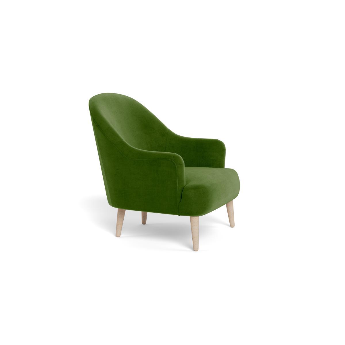 Heal's Elgin Chair Smart Luxe Velvet Grass Natural Feet - Heal's UK Furniture – image 2