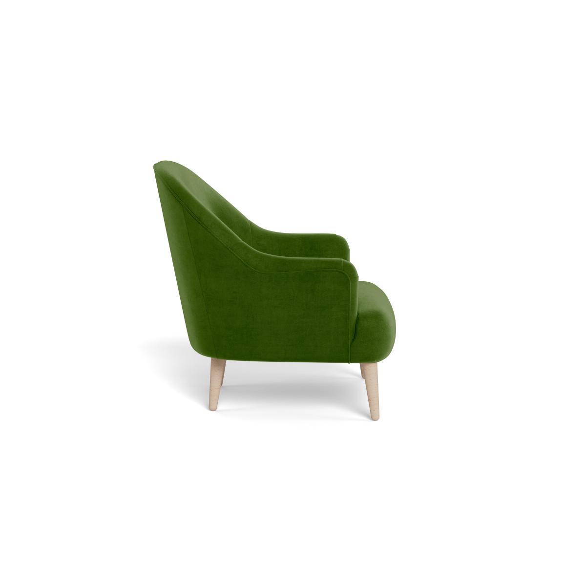 Heal's Elgin Chair Smart Luxe Velvet Grass Natural Feet - Heal's UK Furniture – image 3