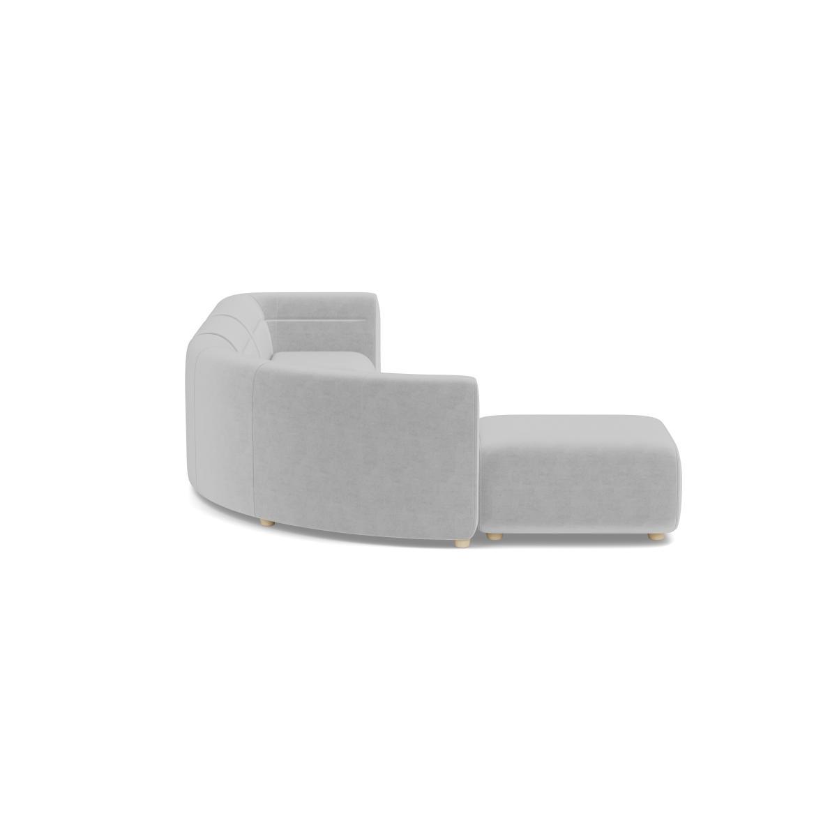 Heal's Lilli Left Hand Facing Curved Corner Sofa Velvet Platinum Natural Ash Feet - Heal's UK Furniture – image 3