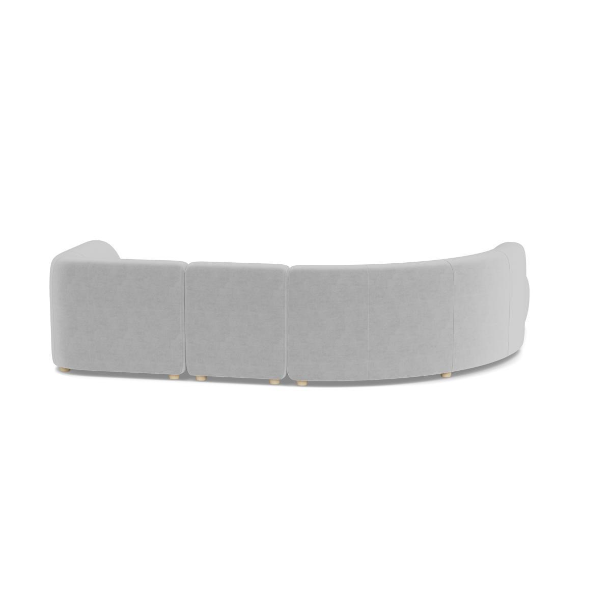 Heal's Lilli Left Hand Facing Curved Corner Sofa Velvet Platinum Natural Ash Feet - Heal's UK Furniture – image 5