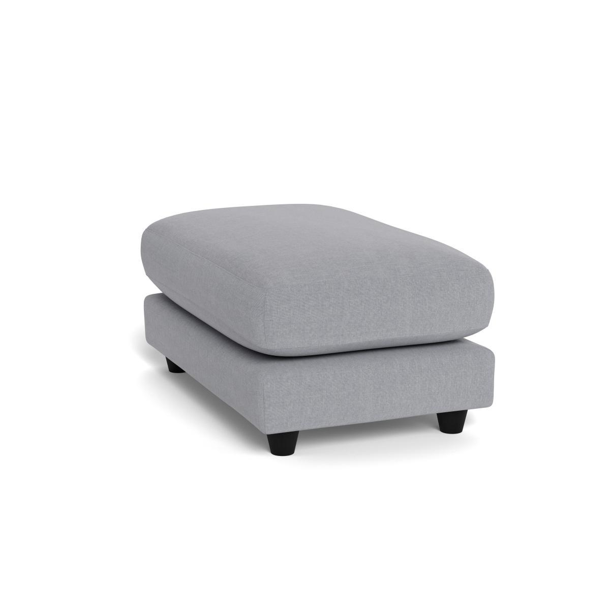 Heal's Snooze Footstool Brushed Cotton Pewter Black Feet - Heal's UK Furniture – image 4