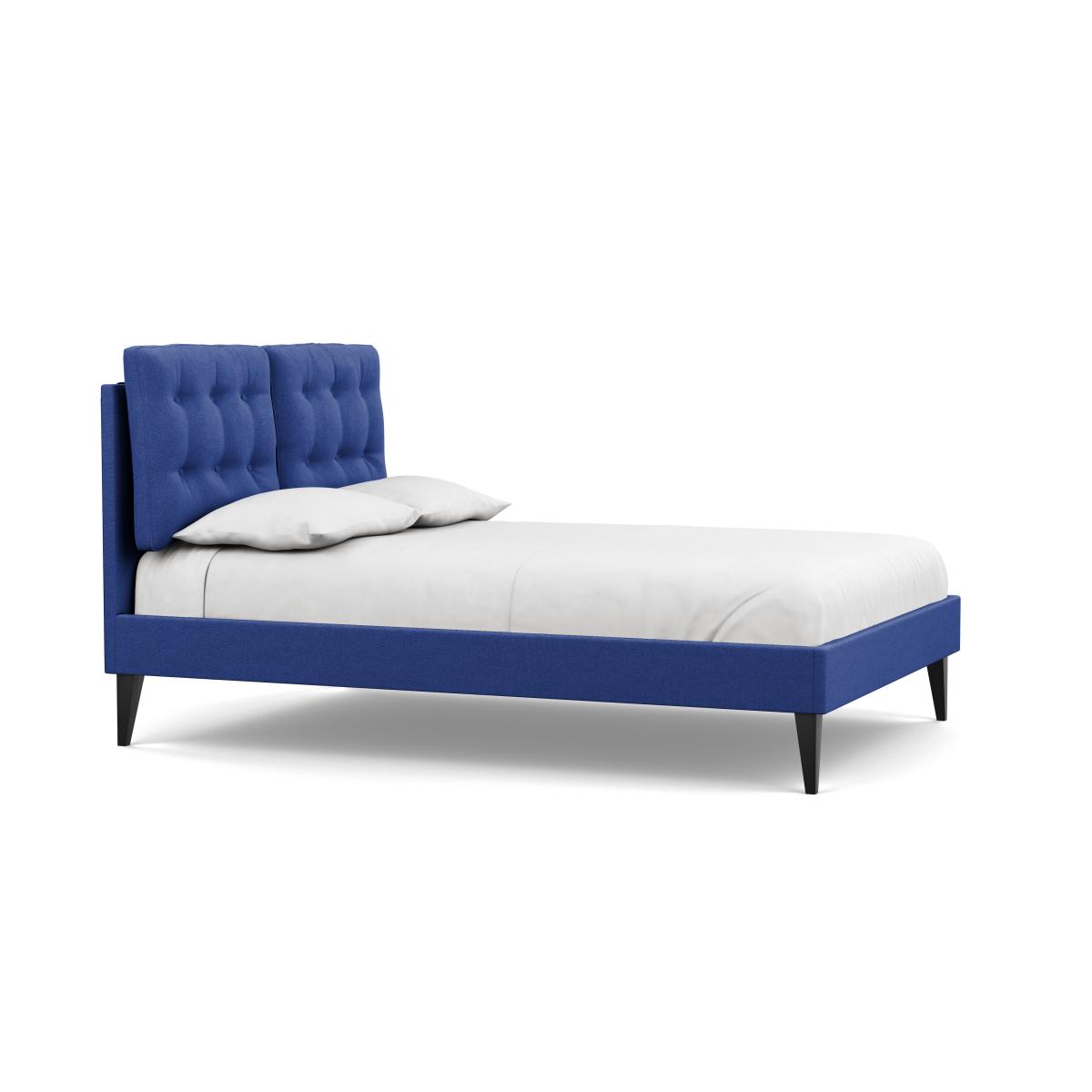 Heal's Mistral Double Bed Brushed Cotton Cobalt Black Feet - Heal's UK Bedroom Furniture – image 3