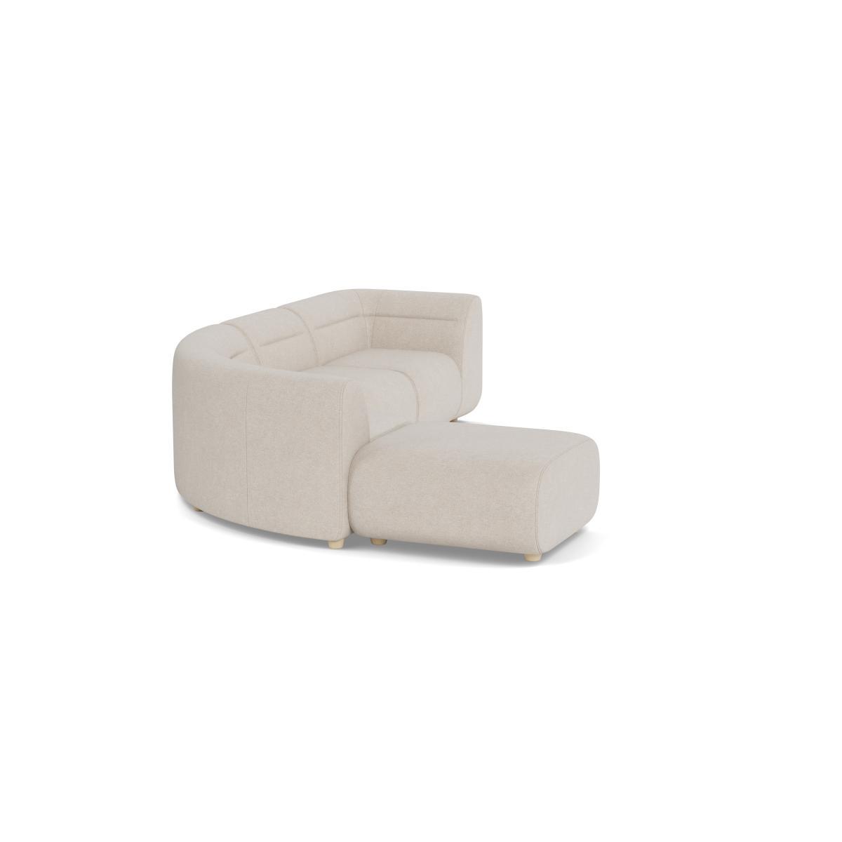 Heal's Lilli Left Hand Facing Curved Corner Sofa Texture Limestone Natural Ash Feet - Heal's UK Furniture – image 2