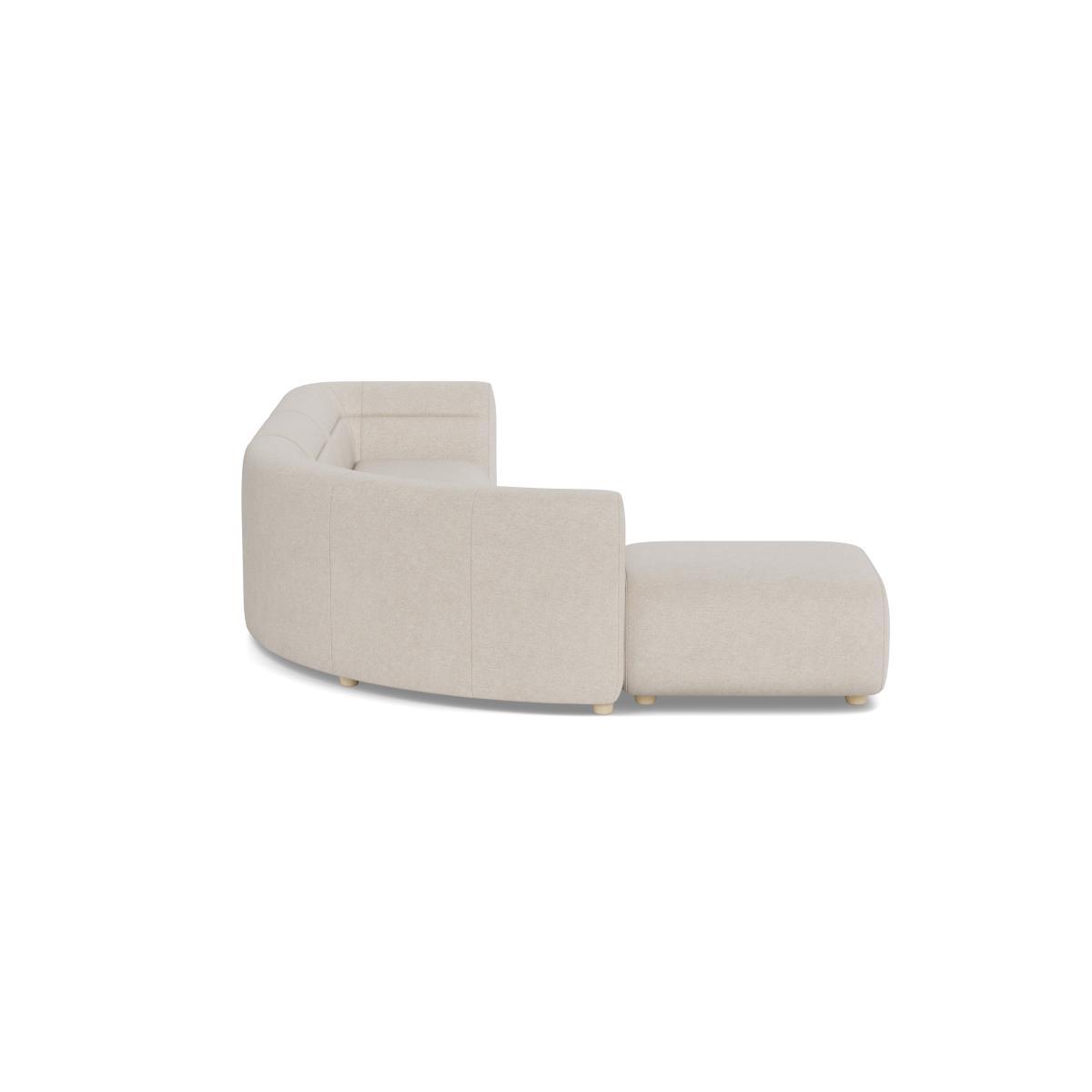 Heal's Lilli Left Hand Facing Curved Corner Sofa Texture Limestone Natural Ash Feet - Heal's UK Furniture – image 3