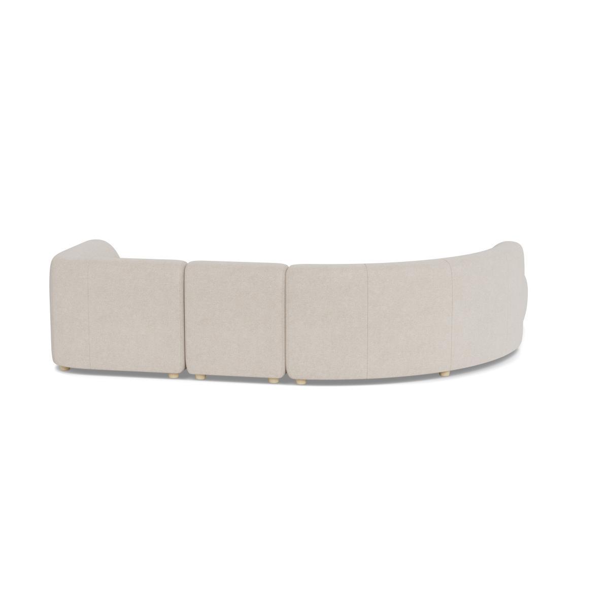 Heal's Lilli Left Hand Facing Curved Corner Sofa Texture Limestone Natural Ash Feet - Heal's UK Furniture – image 5
