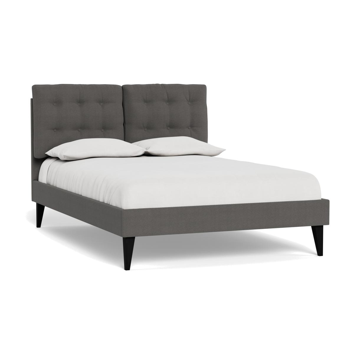 Heal's Mistral Super King Bed Textured Boucle Indigo Black Feet - Heal's UK Bedroom Furniture – image 1