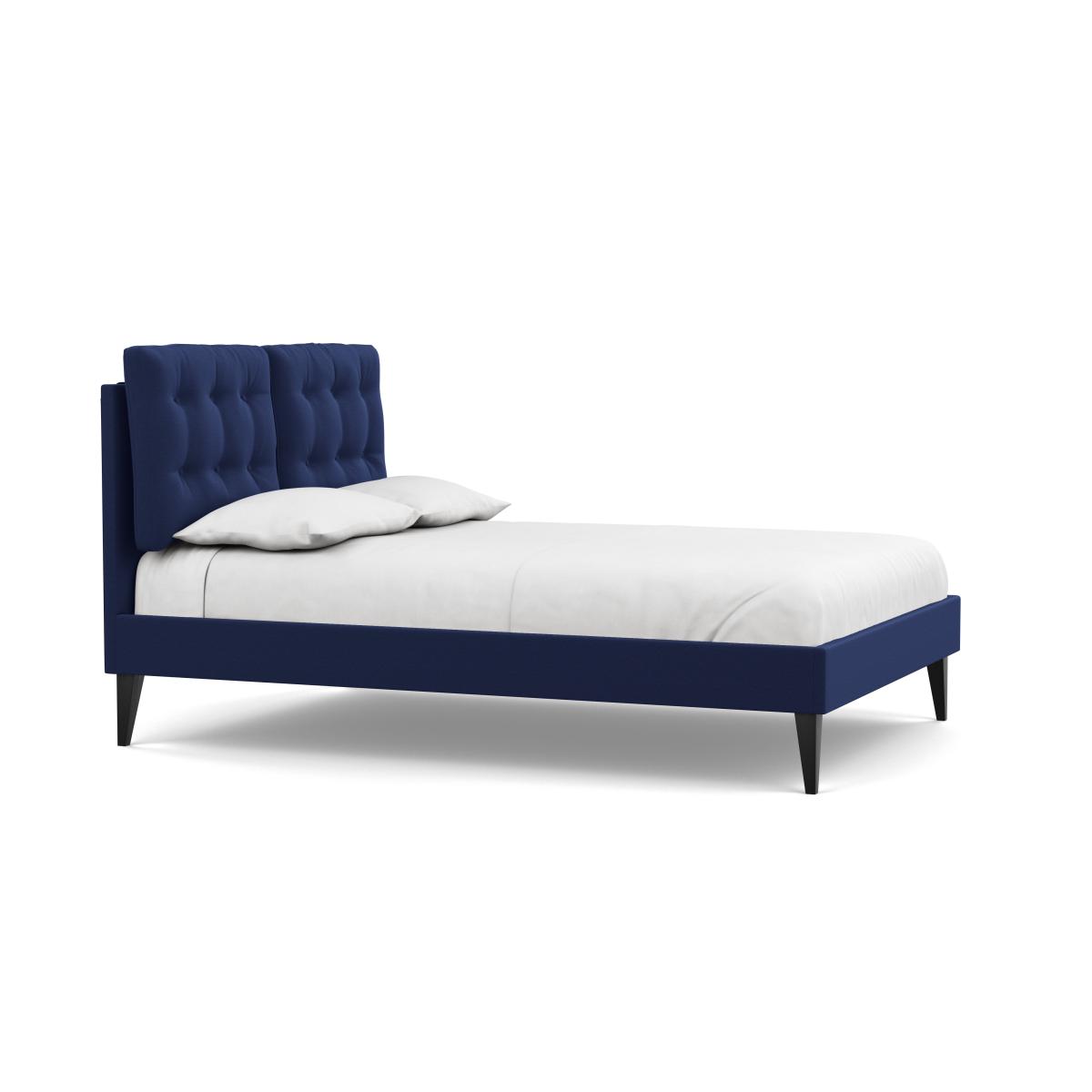 Heal's Mistral Double Bed Melton Wool New Navy Black Feet - Heal's UK Bedroom Furniture – image 3