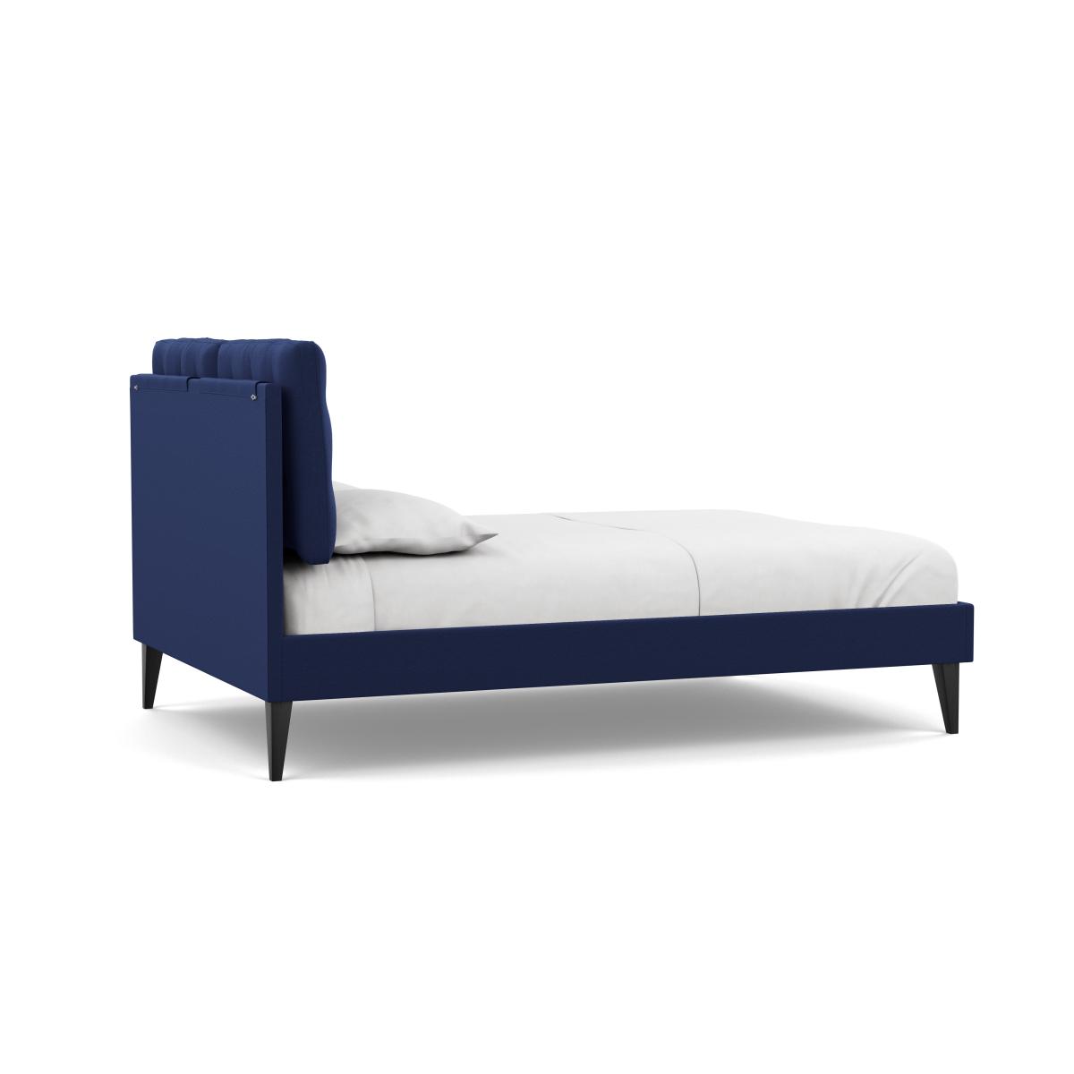 Heal's Mistral Double Bed Melton Wool New Navy Black Feet - Heal's UK Bedroom Furniture – image 5