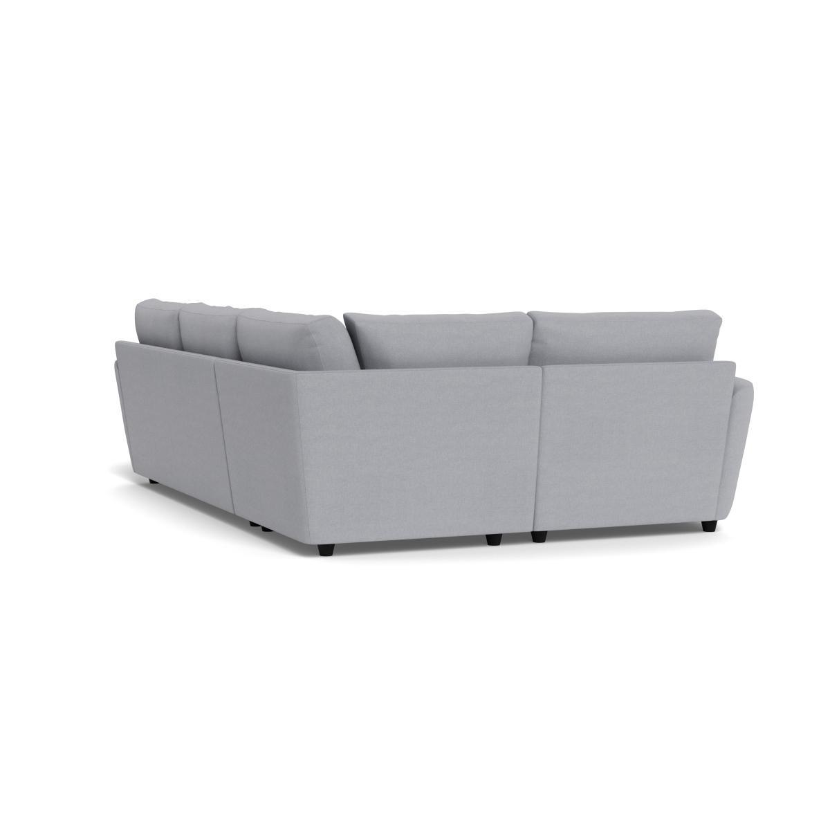 Heal's Snooze Left Hand Facing Corner Sofa Brushed Cotton Pewter Black Feet - Heal's UK Furniture – image 4