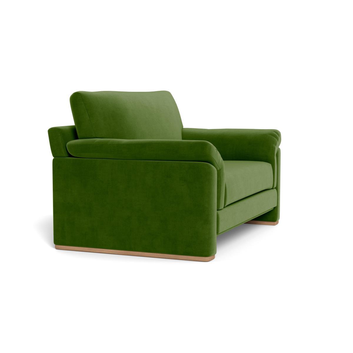 Heal's Paris II Loveseat Smart Luxe Velvet Grass Walnut Feet - Heal's UK Furniture – image 2