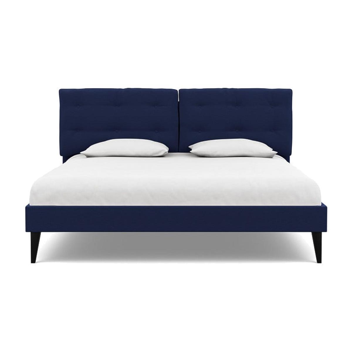 Heal's Mistral Super King Bed Melton Wool New Navy Black Feet - Heal's UK Bedroom Furniture