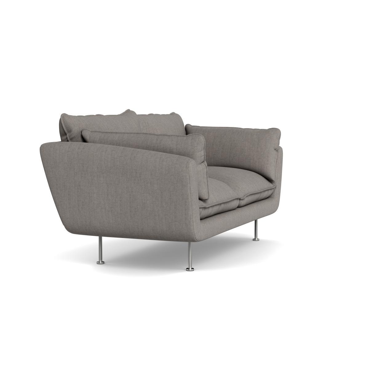 Heal's Allora 2 Seater Sofa Broad Weave Pebble Black Feet - Heal's UK Furniture – image 2