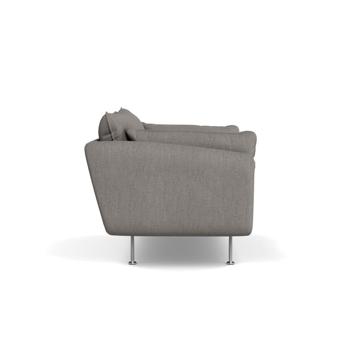 Heal's Allora 2 Seater Sofa Broad Weave Pebble Black Feet - Heal's UK Furniture – image 3