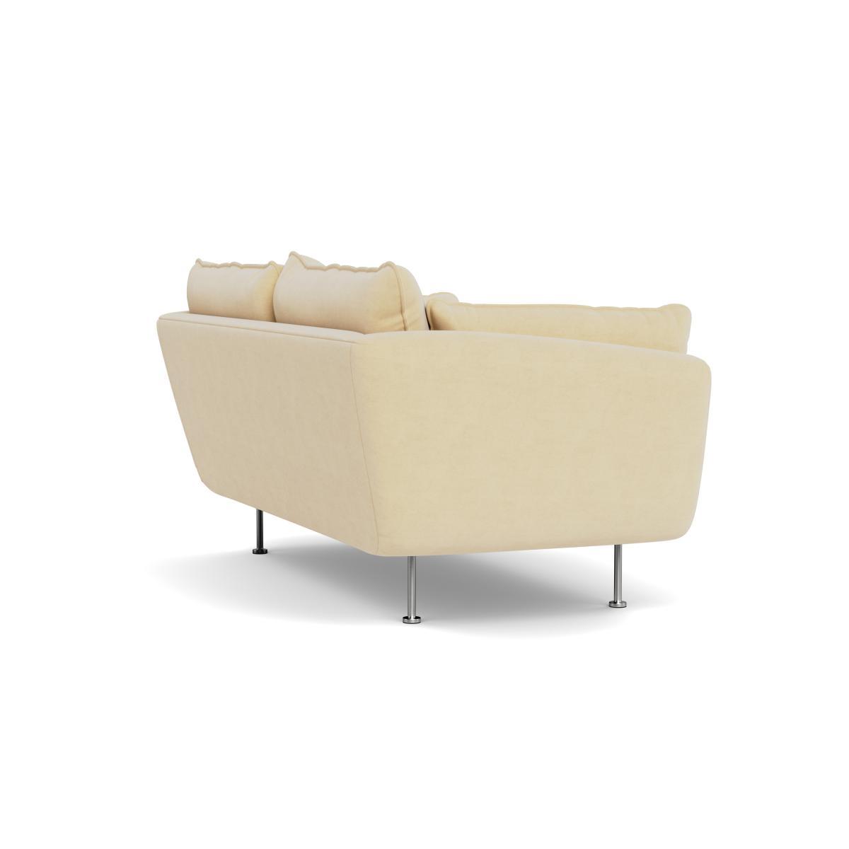 Heal's Allora 2 Seater Sofa Smart Luxe Velvet Biscuit Stainless Steel Feet - Heal's UK Furniture – image 4