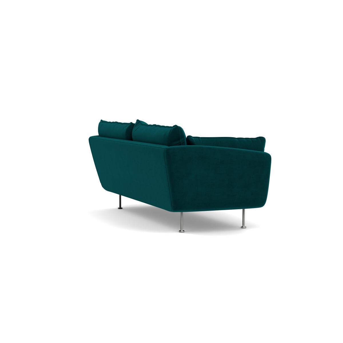 Heal's Allora 3 Seater Sofa Smart Luxe Velvet Ocean Stainless Steel Feet - Heal's UK Furniture – image 4