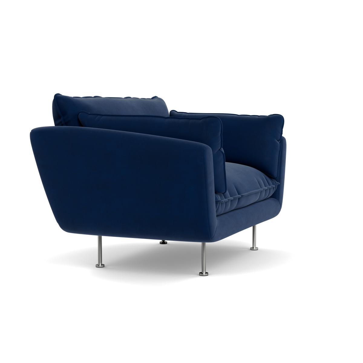 Heal's Allora Loveseat Smart Luxe Velvet Midnight Stainless Steel Feet - Heal's UK Furniture – image 2
