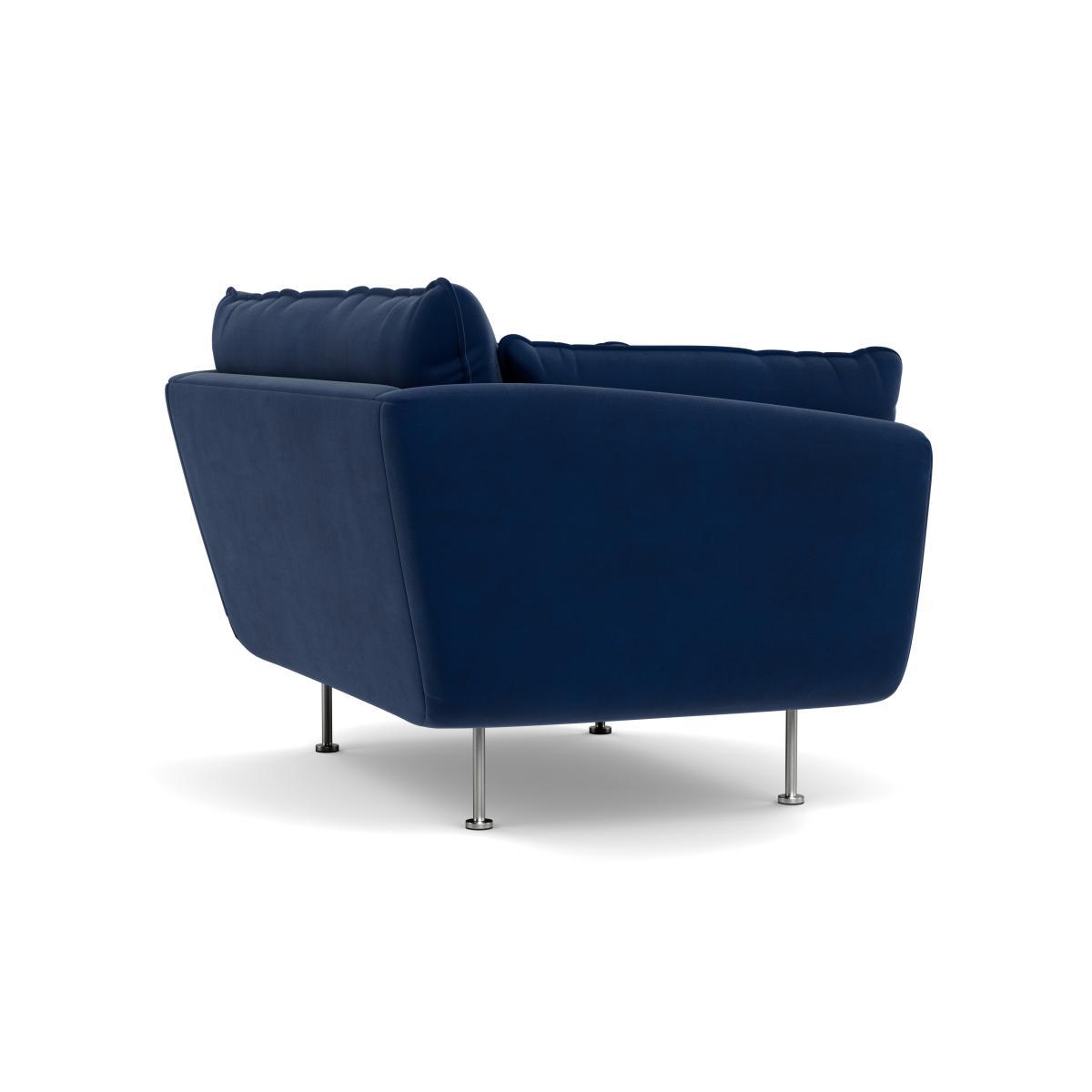 Heal's Allora Loveseat Smart Luxe Velvet Midnight Stainless Steel Feet - Heal's UK Furniture – image 4
